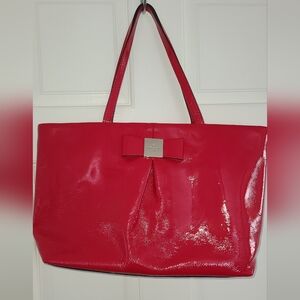 Kate Spade Red Patent Tote with Bow Accent